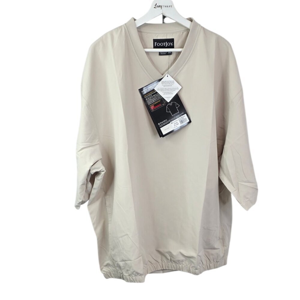 FootJoy Men's Teflon Performance Shell Windshirt, Short Sleeve, Sandstone, XXL